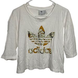 Adidas Graphic Cropped Short Sleeve Athletic T-Shirt